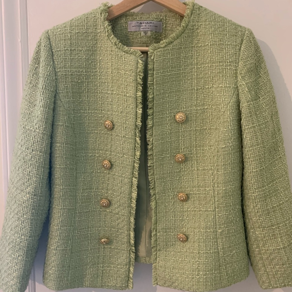 Tahari crop tweed jacket